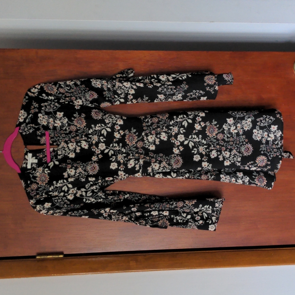 Maurices Floral Tie Waist Dress (M)
